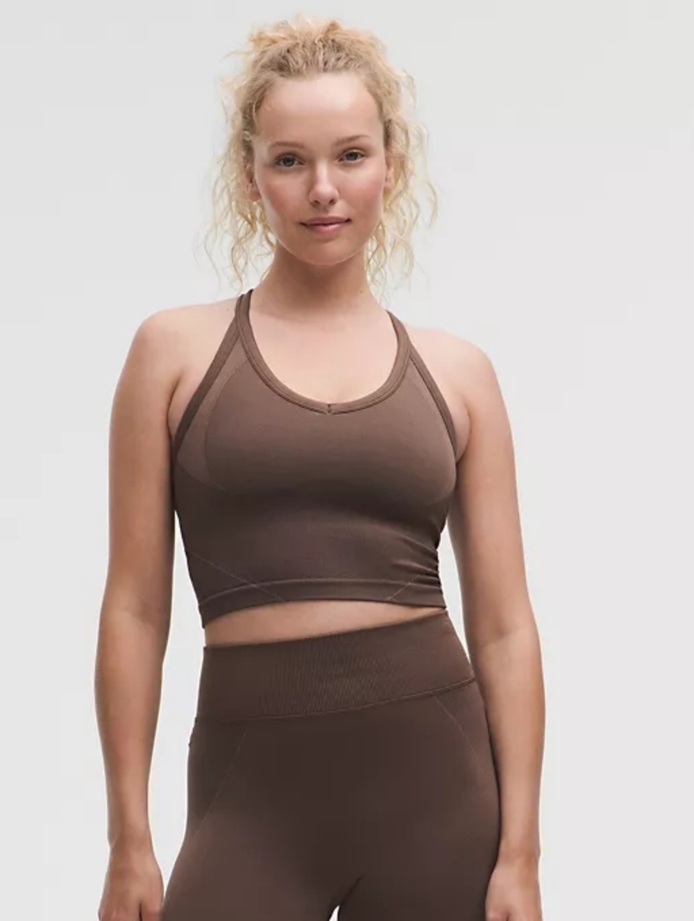 NWT Lululemon Get Low Cross-Back Training Tank Top B/C Cup Sequoia/Twig $68 XXS